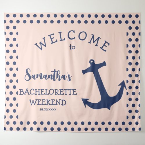 Nautical Anchor dotted Bachelorette Party Backdrop