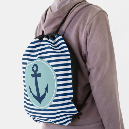 Nautical anchor drawstring backpack sailing bags Zazzle