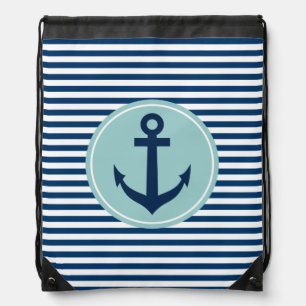 Nautical anchor drawstring backpack sailing bags