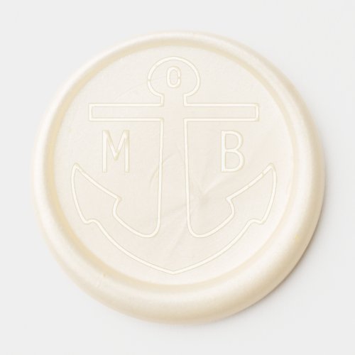 Nautical Anchor Elegant Chic Style Couple Initials Wax Seal Sticker