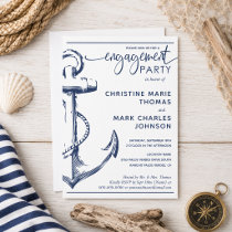 Nautical Anchor Engagement Party Wedding Invitation