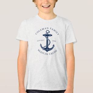 Nautical Anchor Family Cruise Ship Matching Tri-Blend Shirt