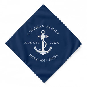 Nautical Anchor Family Cruise Swag Custom Bandana