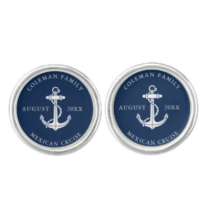 Nautical Anchor Family Cruise Swag Custom Cufflinks