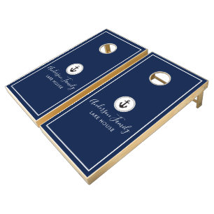Nautical Anchor Family Lake House Cornhole Set