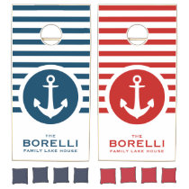Nautical Anchor Family Name Cornhole Set