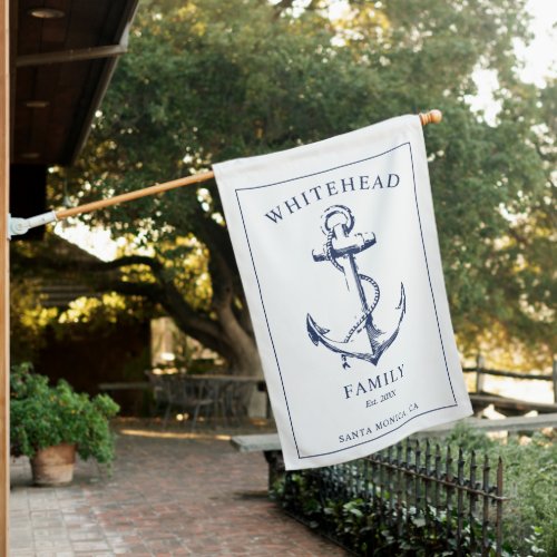 Nautical Anchor Family Name White House Flag