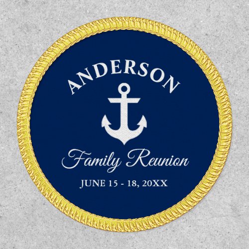 Nautical Anchor Family Reunion Blue Gold Patch