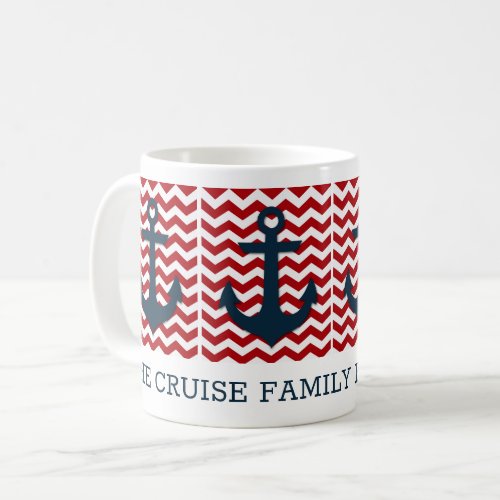 Nautical Anchor Family Reunion Red White Blue Coffee Mug