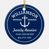 Nautical Anchor Family Reunion Trip Cruise Beach Ceramic Ornament