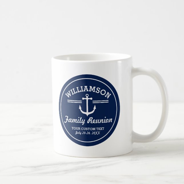 Nautical Anchor Family Reunion Trip Cruise Beach Coffee Mug (Right)
