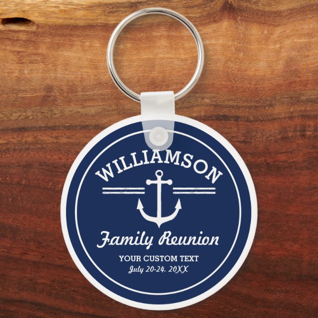 Nautical Anchor Family Reunion Trip Cruise Beach Keychain (Front)
