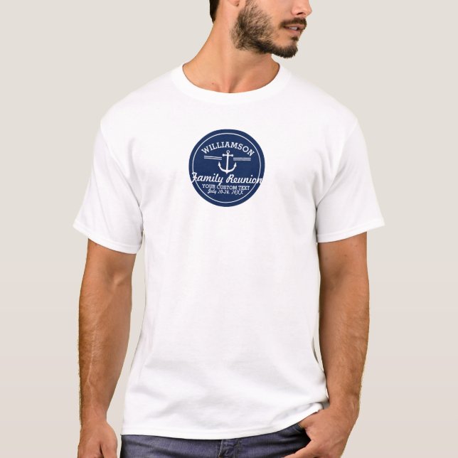 Nautical Anchor Family Reunion Trip Cruise Beach T-Shirt (Front)
