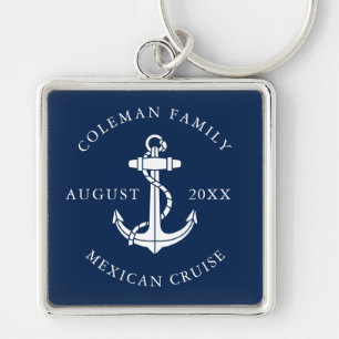Nautical Anchor Family Trip Custom Keychain