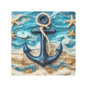 Nautical Anchor Fantasy Metal Print