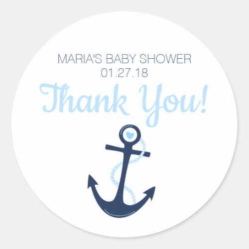 Nautical Anchor Favor Thank You Tag Stickers