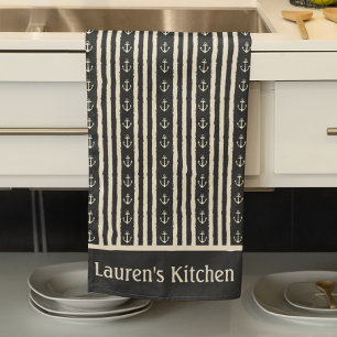 Nautical Anchor Fisherman Boating Kitchen Towel