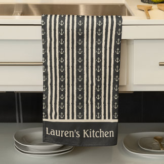 Nautical Anchor Fisherman Boating Kitchen Towel