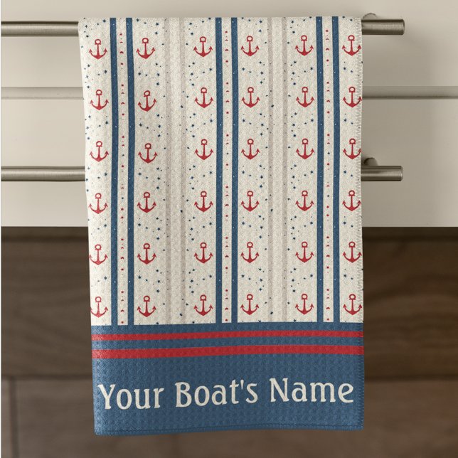 Nautical Anchor Fisherman Boating Kitchen Towel (Creator Uploaded)
