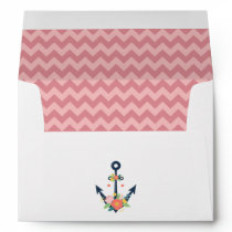 Nautical Anchor Floral Baby Girl Shower Invitation Envelope