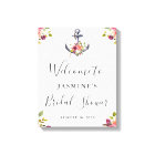 Nautical Anchor Floral Bridal Shower Welcome Sign