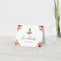 Nautical Anchor Floral Thank You Card