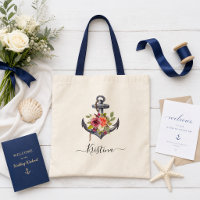 Nautical Anchor Floral Wedding Bridesmaid