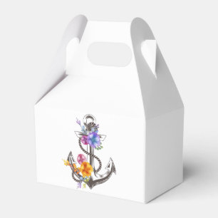 Nautical Anchor Floral Wedding Party Beach Sailor Favor Boxes