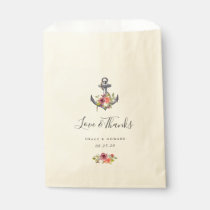 Nautical Anchor Floral Wedding Thank You Favor Bag