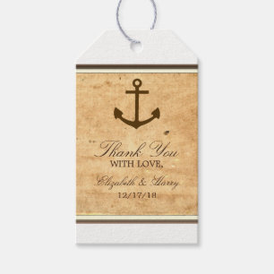 Nautical Anchor Framed Vintage Paper Wedding Gift Tags