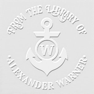Nautical Anchor From the library of Name Initial Embosser