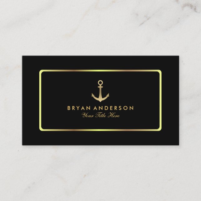 Nautical Anchor Gold Business Card (Front)