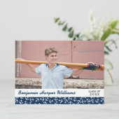 Nautical Anchor Graduation Party Photo Class 20XX Invitation (Standing Front)