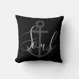 nautical ANCHOR + gray SOUL | Throw Pillow