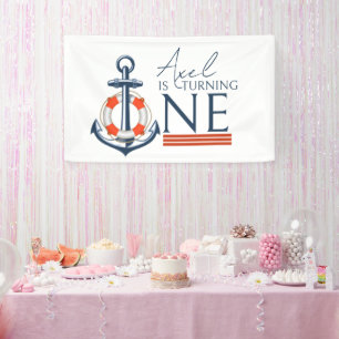 Nautical Anchor Happy Birthday Party Banner