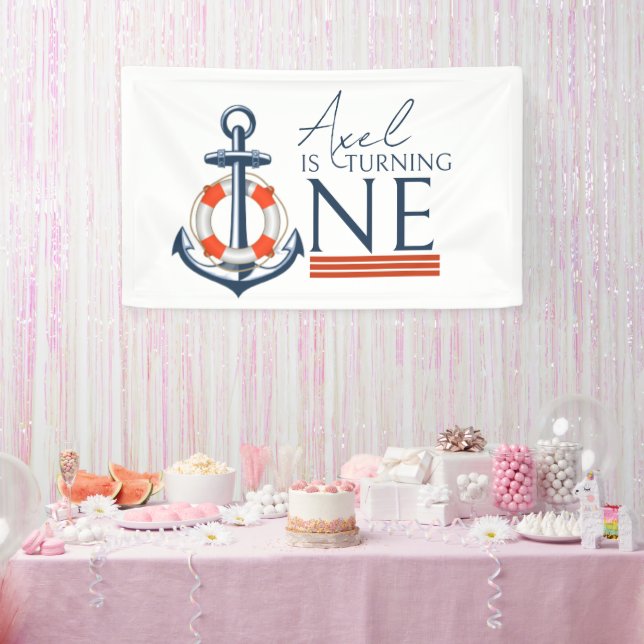 Nautical Anchor Happy Birthday Party Banner (Party)