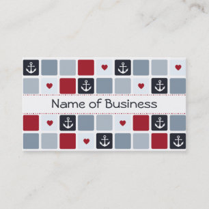 Nautical Anchor Heart Pattern Business Card
