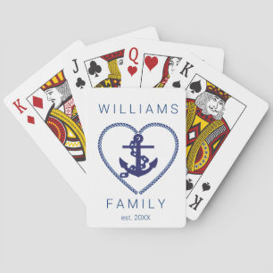 Nautical Anchor Heart Theme Family Reunion Poker B Cards