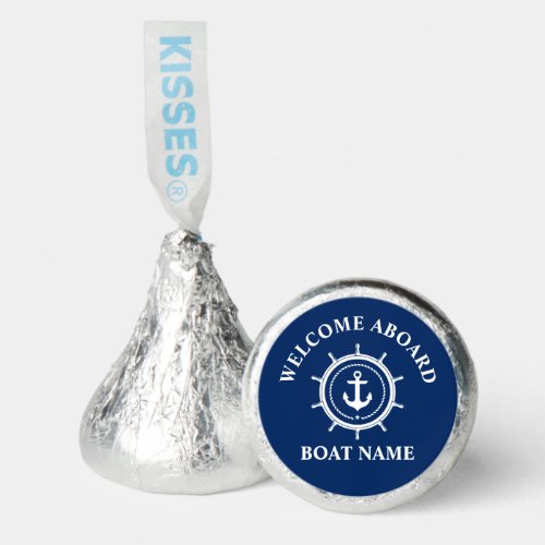 Nautical Anchor Helm Welcome Aboard Boat Name Hersheys Kisses