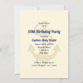 Nautical Anchor His Birthday Custom Invitations (Front)