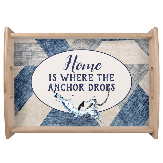 Nautical Anchor Home Quote  Serving Tray (Front)