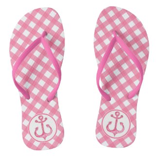 Nautical Anchor | Hot Pink Plaid / Gingham