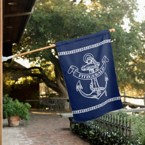 Nautical Anchor House Flag