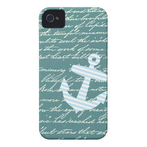 Nautical anchor in turquoise teal iphone 4 case | Zazzle