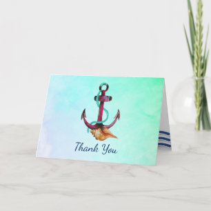 Nautical Anchor In Watercolor Thank You