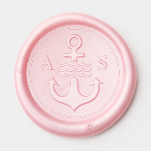 Nautical Anchor Initials Wedding Wax Seal Sticker