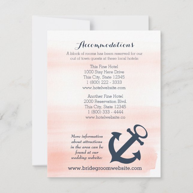 Nautical Anchor Itinerary Card (Front)