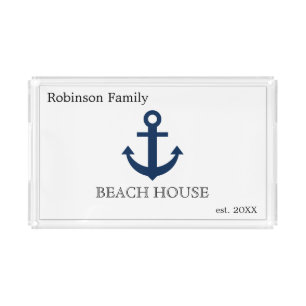 Nautical Anchor Keepsake Custom Acrylic Tray