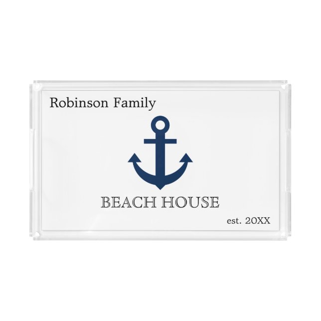 Nautical Anchor Keepsake Custom  Acrylic Tray (Front)