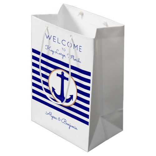 Nautical Anchor Key Largo Map Wedding Welcome Bags
